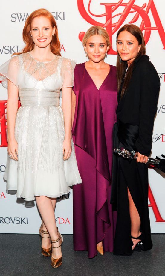 Jessica Chastain, Ashley Olsen and Mary-Kate Olsen At The CFDA Fashion Awards 2012