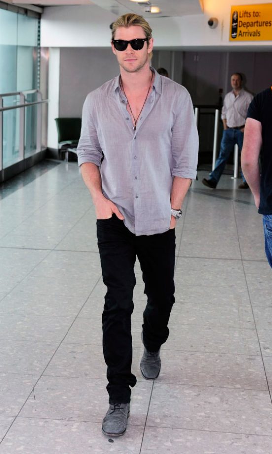 Chris Hemsworth Arriving At London Heathrow, 2012