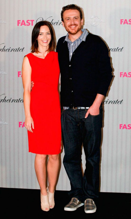 Emily Blunt And Jason Segel At The Five Year Engagement Photocall In Germany, 2012