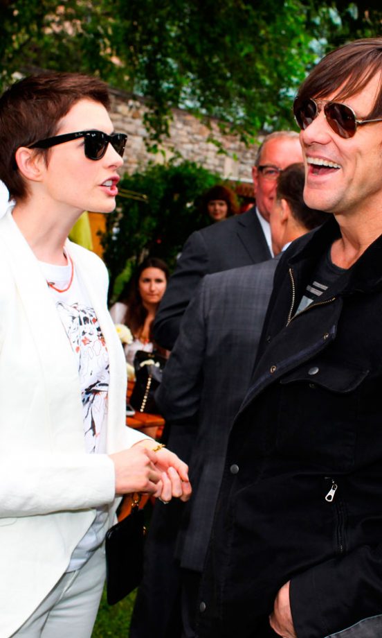 Anne Hathaway And Jim Carrey At Stella McCartney's Spring 2012 Presentation In New York