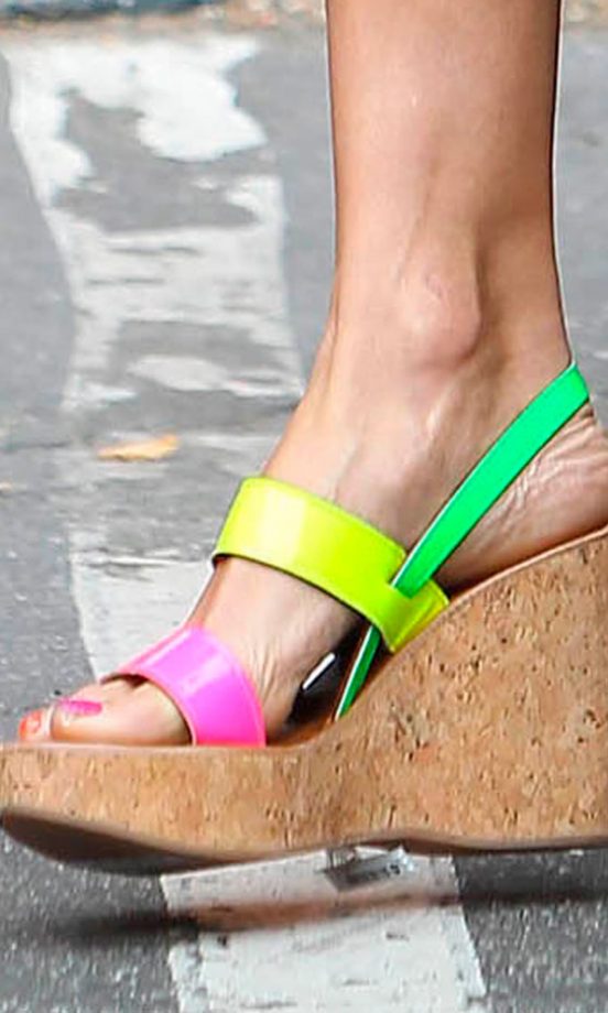 Jessica Alba's Statement Wedges Whilst Out In LA, 2012