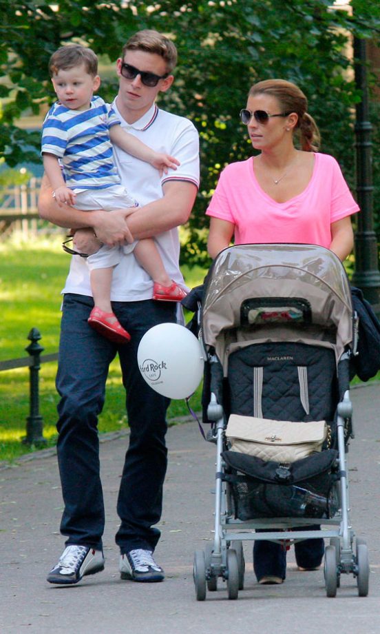 Coleen Rooney, Her Son And Her Brother Out In Krakow, Poland, 2012