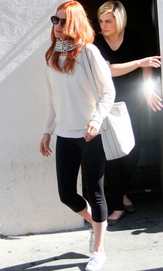 January Jones Shows Off Her New Red Hair In LA, 2012