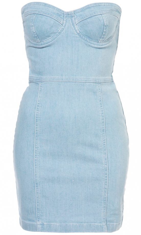 Topshop Denim Cupped Bandeau Dress, £40
