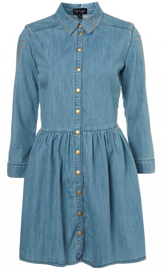 Topshop Stud Denim Dress, £65