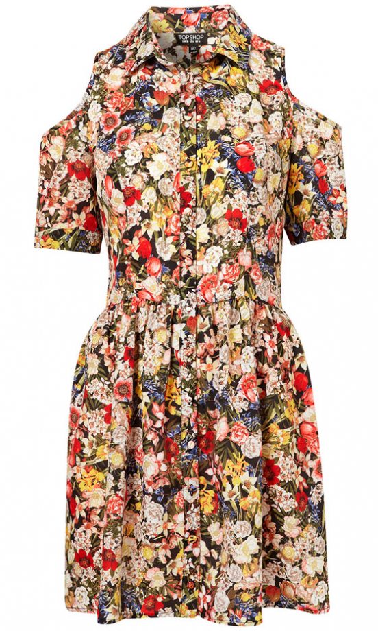 Topshop Floral Cutout Shirt dress, £46