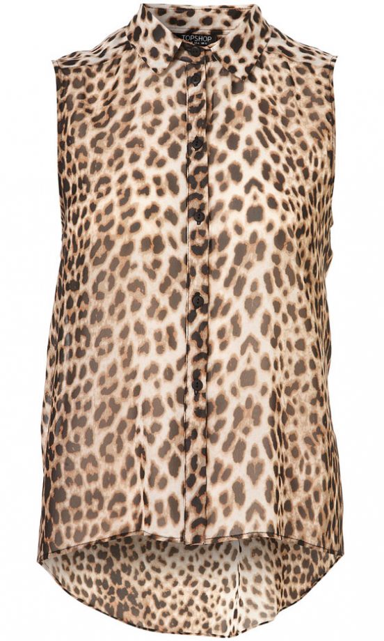 Topshop Sleeveless Animal Print Shirt, £32