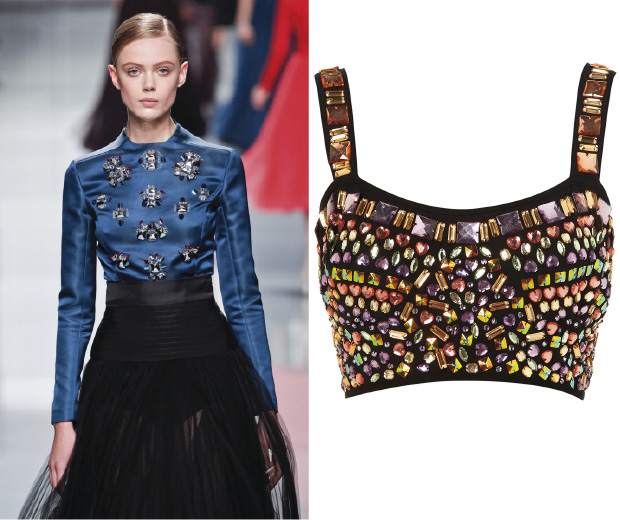 Topshop does Dior bling with this heavily embellished crop top
