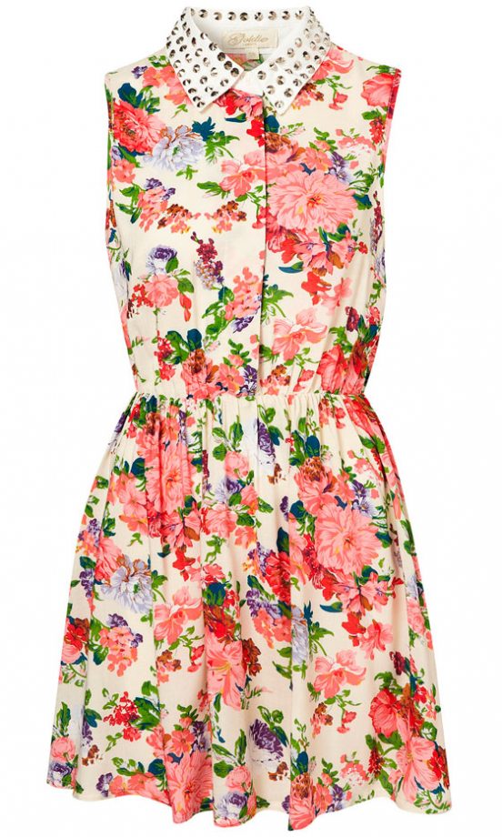 Topshop By Goldie Floral Studded Collar Dress, £56
