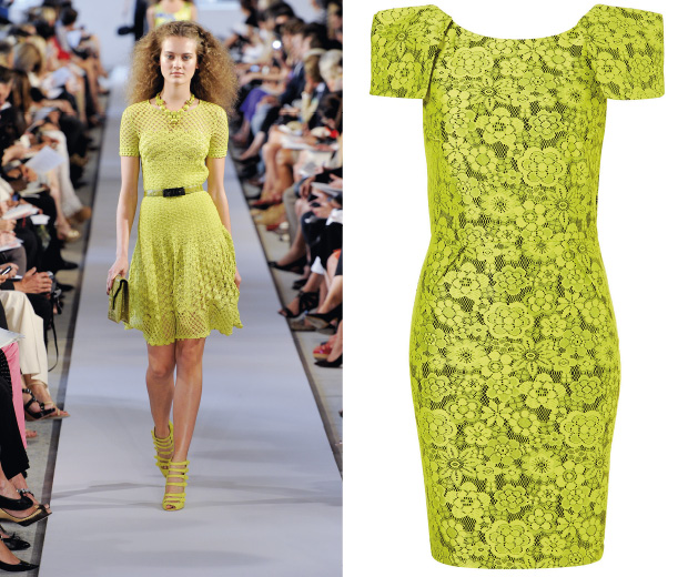 Topshop's neon lace dress is the perfect statement frock for a wedding