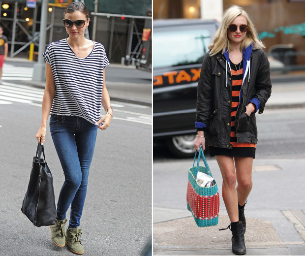 Miranda Kerr and Fearne Cotton rock stripes for a cool casual look