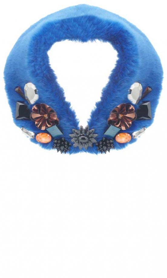 River Island, AW12, Embroidered Faux Fur Collar