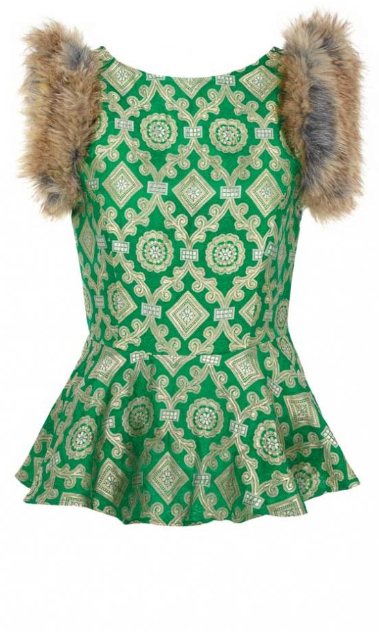 River Island, AW12, Faux Fur Peplum Top