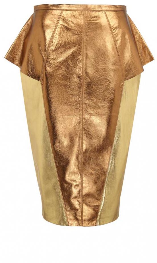 River Island, AW12, Gold Peplum Skirt