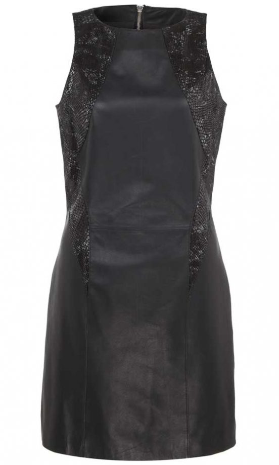 River Island, AW12, Black Leather Dress