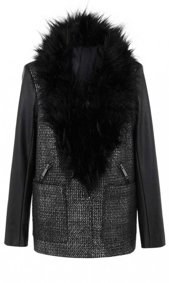 River Island, AW12, Faux Fur Collar Coat