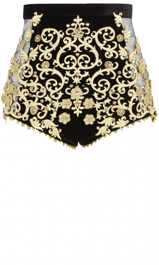 River Island, AW12, Embroidered Waist High Shorts