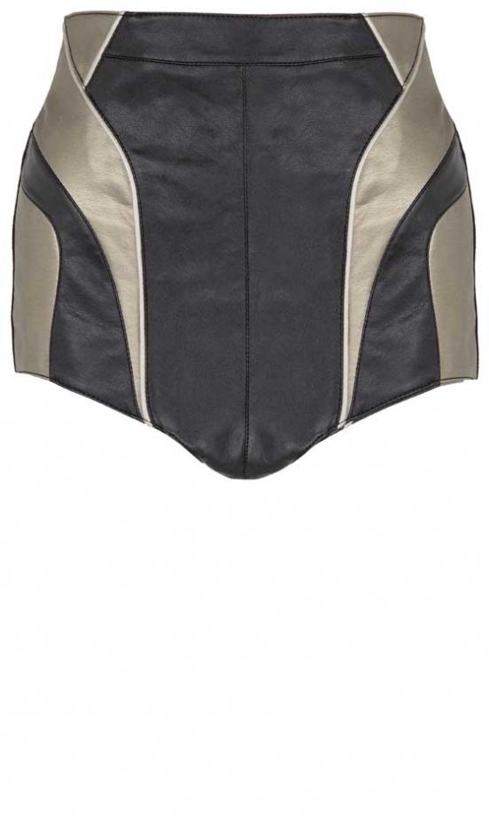 River Island, AW12, Leather Waist High Shorts