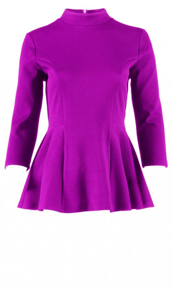 Matalan AW12 Purple Polo Neck Peplum Top, £16