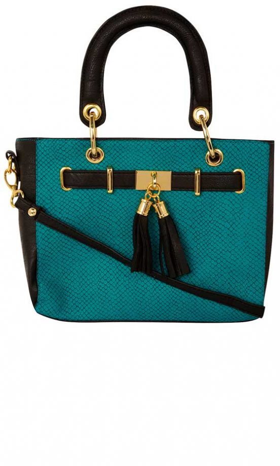 Dorothy Perkins Teal Colourblock Belted Bag, £28