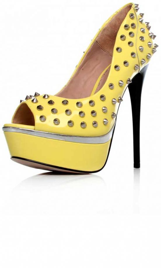 KG Kurt Geiger Yellow Studded Heels, £190