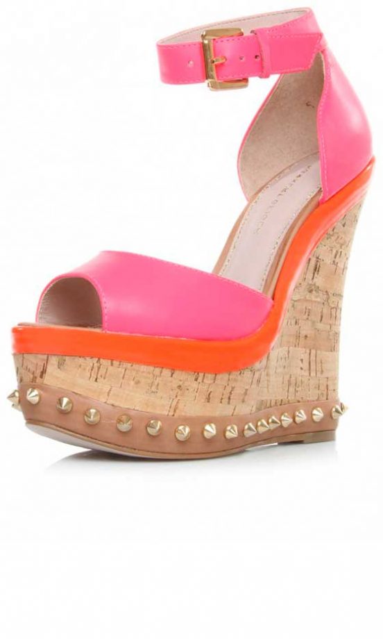 KG Kurt Geiger Pink Studded Wedges, £150