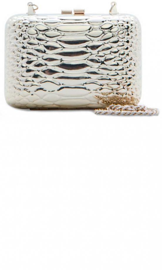 Mango Metal Snake Skin Box Clutch, £44.99