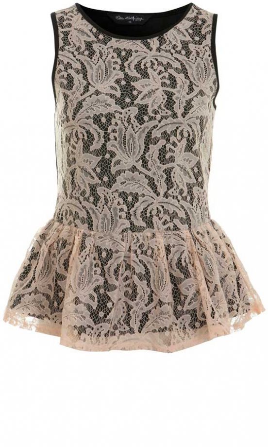 Miss Selfridge Lace Peplum Top, £32