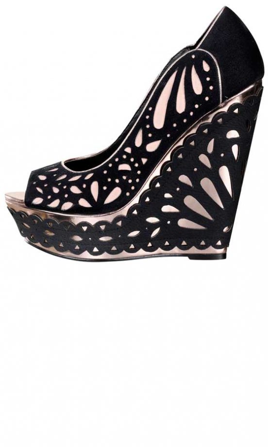 Miss Selfridge, AW12, Black Cut Out Wedges