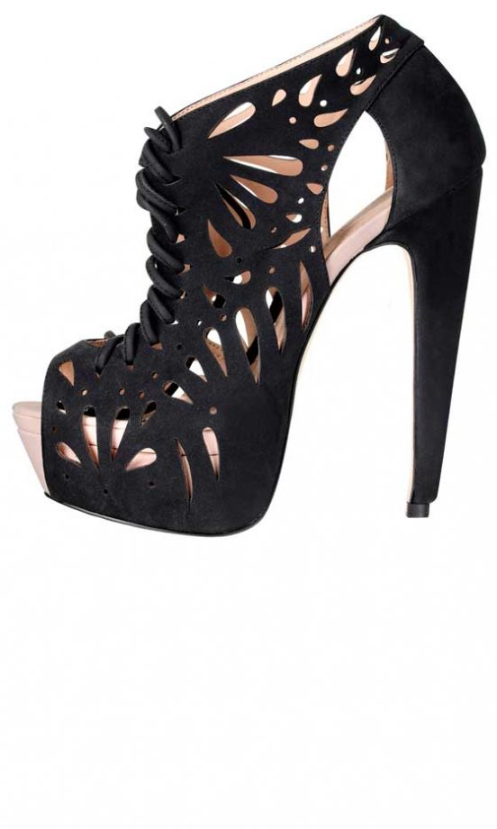 Miss Selfridge, AW12, Black Open Toe Cut Out Boota, £65