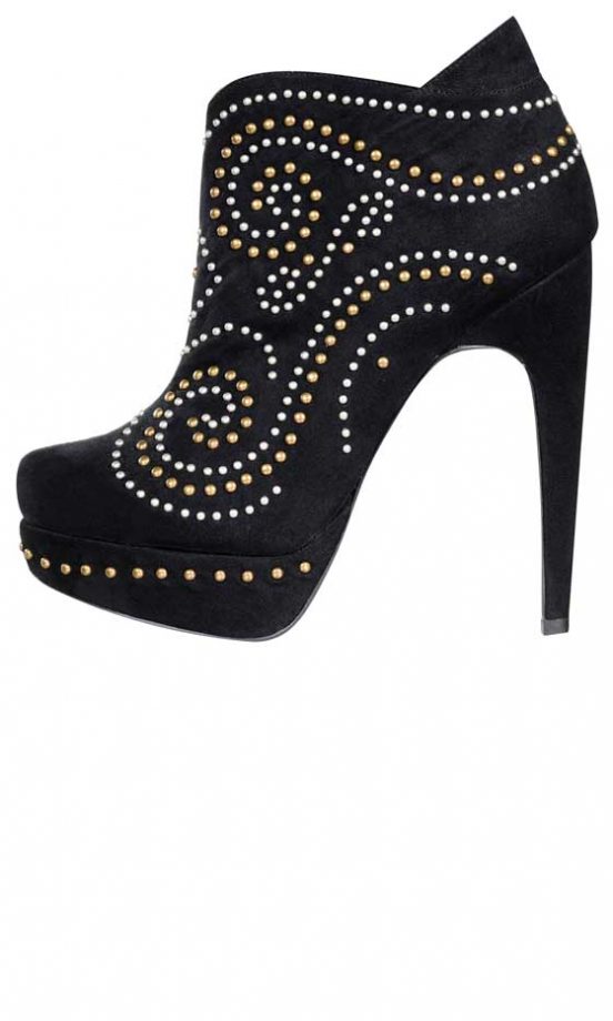 Miss Selfridge, AW12, Black Studded Design Ankle Boots, £65