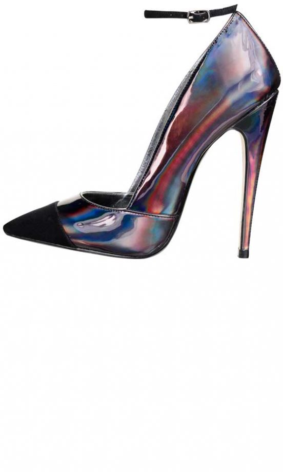 Miss Selfridge, AW12, Blue And Maroon Print Pointy Heel, £45