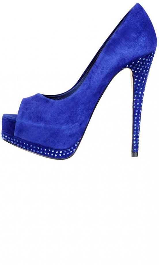 Miss Selfridge, AW12, Blue Suede Open Toe Platforms, £48