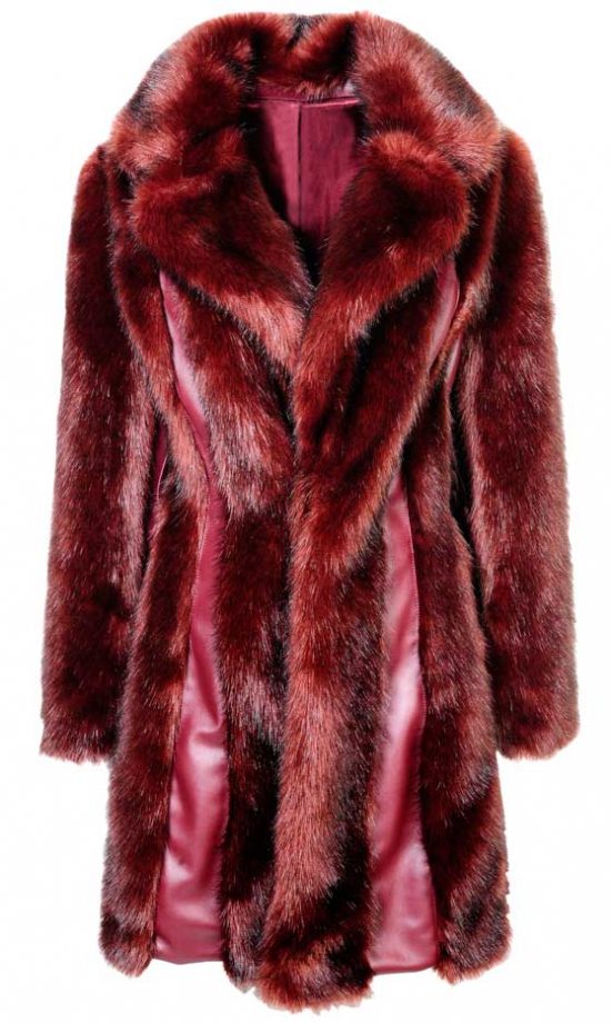 Miss Selfridge, AW12, Dark Pink Long Faux Fur Coat, £95