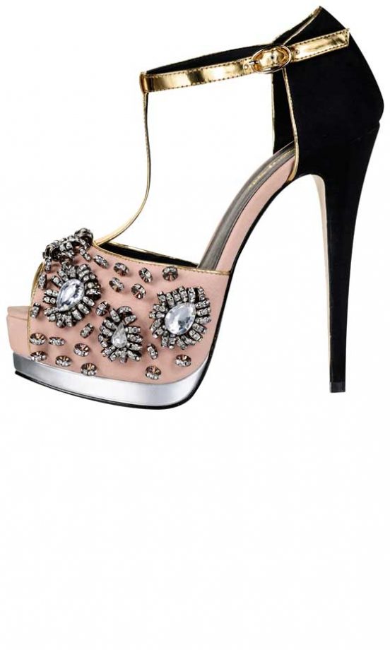 Miss Selfridge, AW12, Embellished Satin Light Pink Shoes, £70