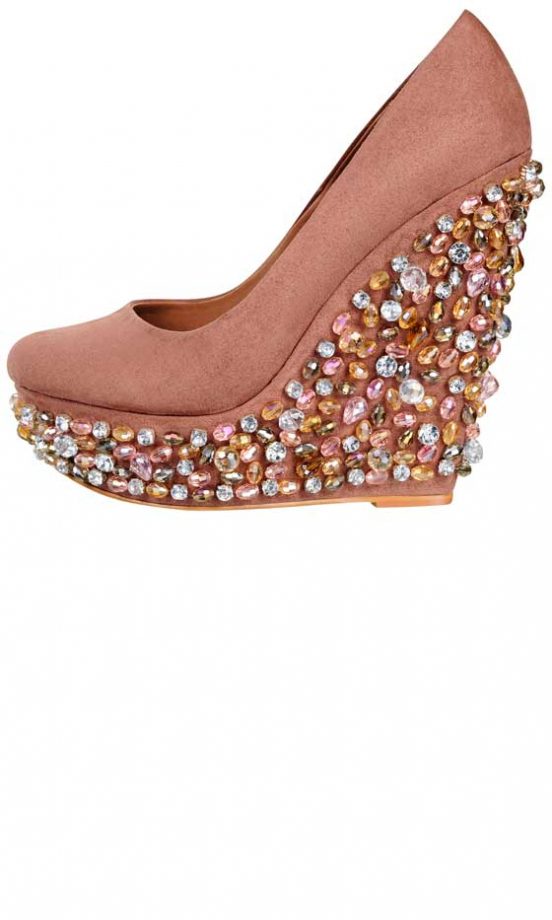 Miss Selfridge, AW12, Light Pink Beaded Heel Wedges, £85