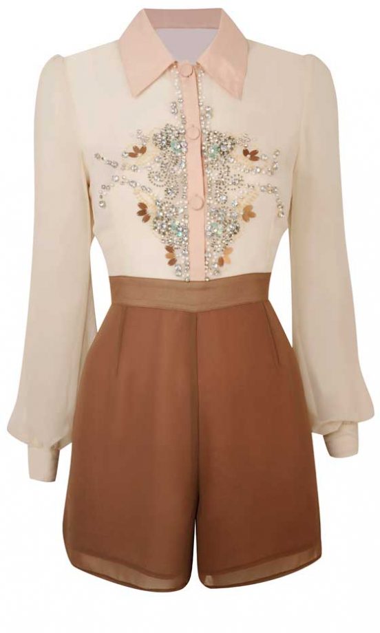 Miss Selfridge, AW12, Long Sleeved Shirt Playsuit, £49