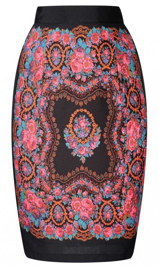 Miss Selfridge, AW12, Mirror Print Pencil Skirt, £39
