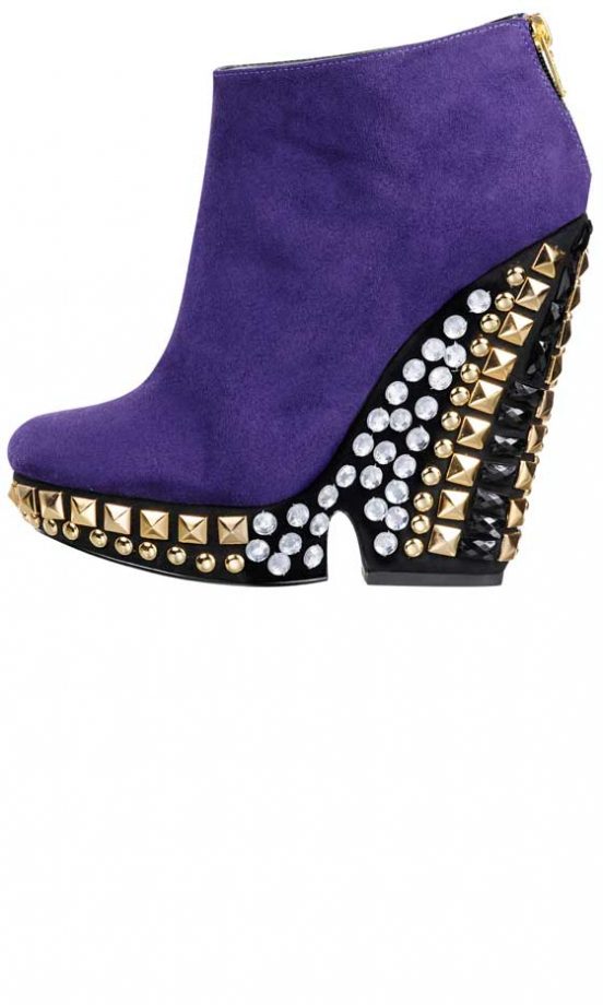Miss Selfridge, AW12, Suede Ankle Boots With Studded Heels