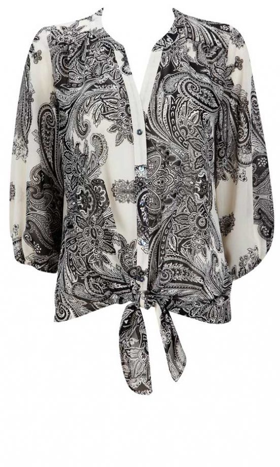Wallis Paisley Tie Hem Shirt, £33