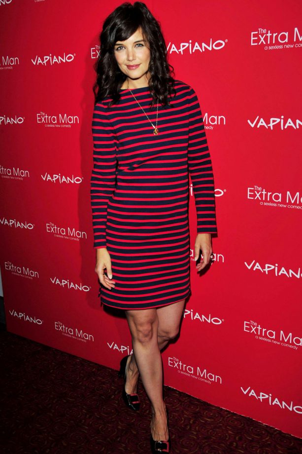 Katie Holmes In Breton Striped Dress, 'The Extra Man' Film Premiere,2010