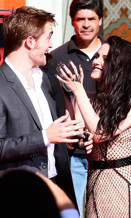 Robert Pattinson And Kristen Stewart At The Twilight Hand And Foot Print Ceremony In LA, 2012
