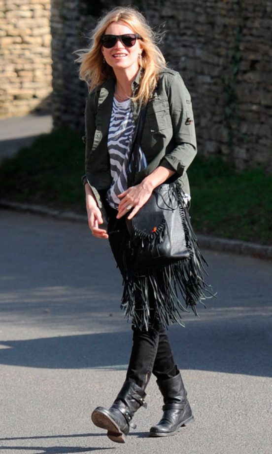 Kate Moss Rocked Dark Layers In London, 2012
