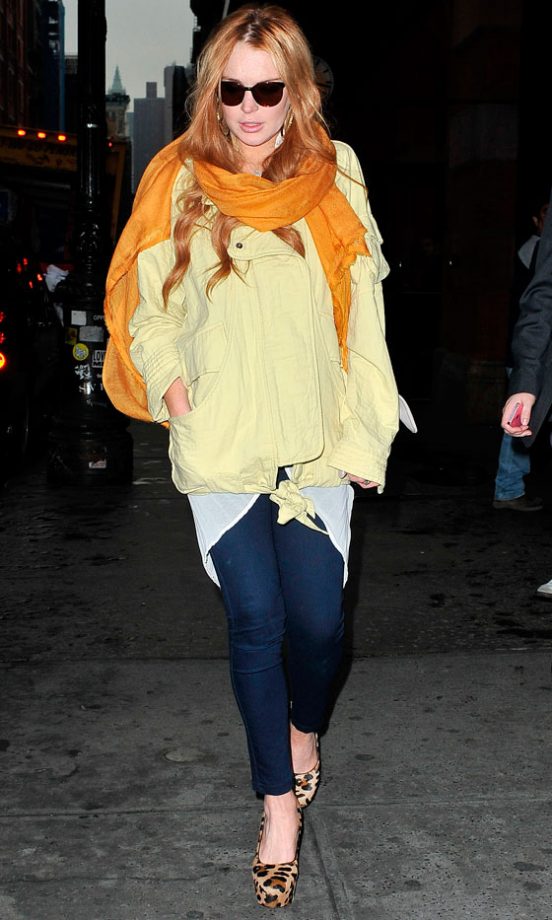 Lindsay Lohan Layered Summer Colours In LA, 2012