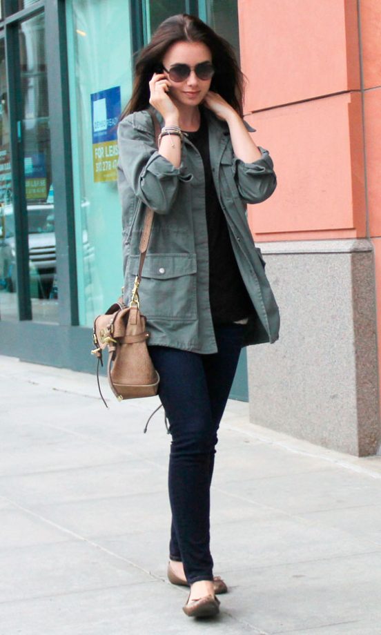Lily Collins Made Her Anorak Look Cool In LA, 2012
