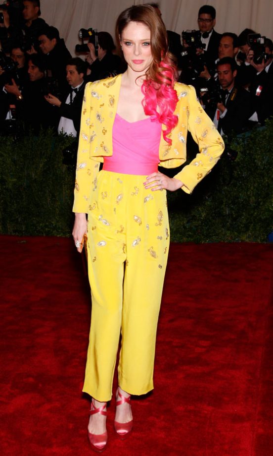 Coco Rocha Gets The Colour Blocking Thumbs Up In This Co-ord Suit, 2012
