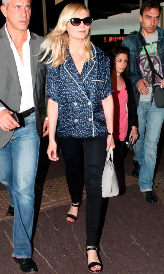 Kirsten Dunst Looked Sleek In Her Pyjama Style Top In Cannes, 2012