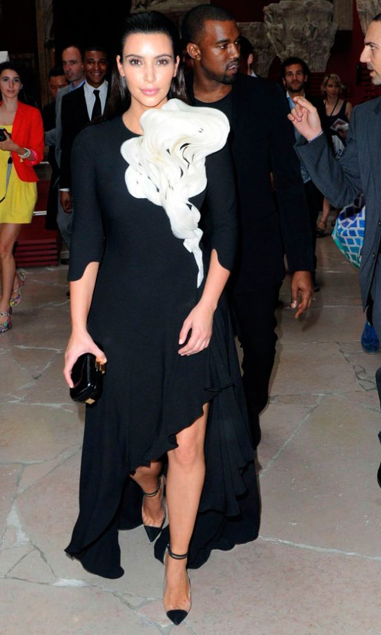 Kim Kardashian And Kanye West At The Stephanie Rolland Show At Haute Couture Week In Paris, 2012