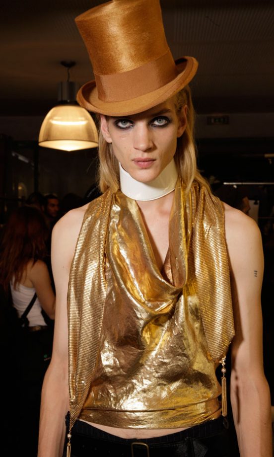 Model Backstage At The Jean Paul Gaultier Show At Paris Couture Fashion Week, 2012