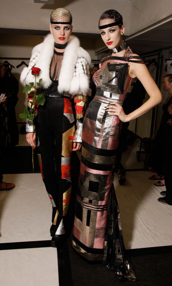 Models Backstage At The Jean Paul Gaultier Show At Paris Couture Fashion Week, 2012